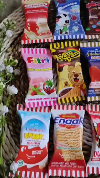 (KIRIM LANGSUNG) isi 50 pcs 5 Motif - Amplop Lebaran Permen Motif Snack