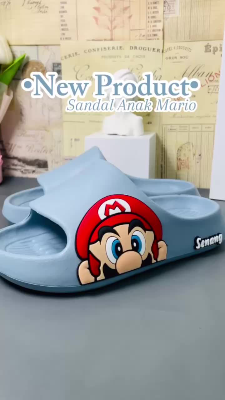 CLOOS 2318C-1 SANDAL ANAK KARAKTER MARIO HAPPY / SANDAL CLOOS 2318D-1 ANAK REMAJA UNISEX SENDAL ANTI SLIP