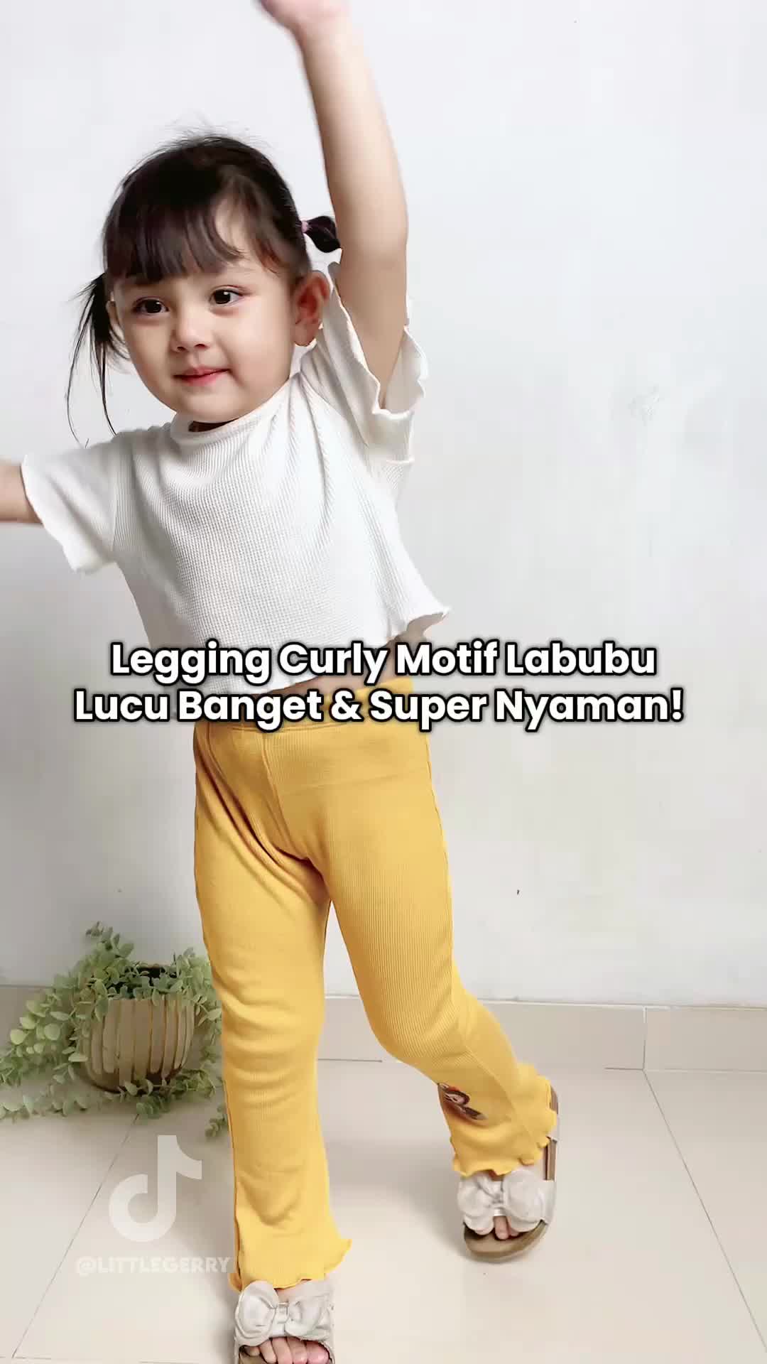 Little Gerry - Celana Legging Karakter Labubu Curly Anak Perempuan Legging Rib Premium 1-7 Tahun Celana Legging Labubu Celana Legging Labubu Kasual Anak Bayi Premium
