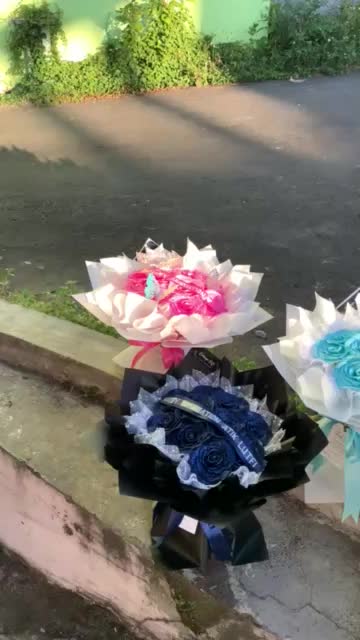 Buket Bunga Pita Satin 10 Tangkai Gembul Murah Aesthetic Hadiah Ulang Tahun Widuda Anniversary Unik Gift Kertas
