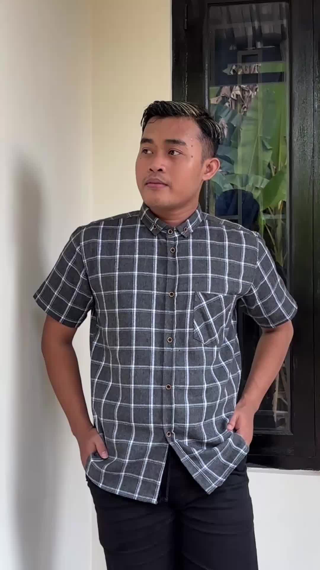 Flanel Kemeja Pria jumbo ukuran M -6XL Seragam kerja casual Super Jumbo Distro Tebal Motif Pendek Kotak Cowok Hem