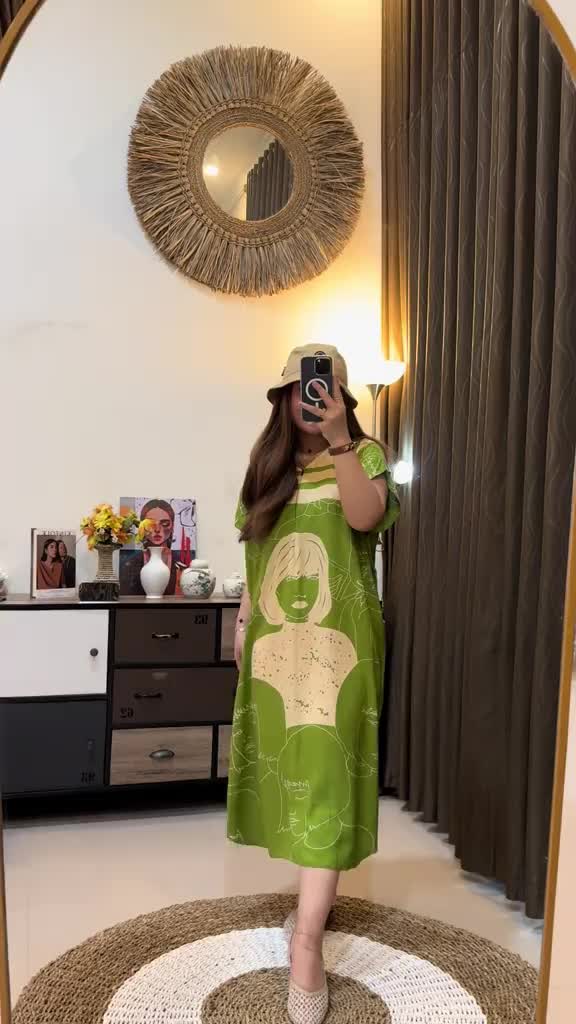 Daster Wanita Lowo Calista Series Rayon Busui Resleting Dress Dewasa Bumil