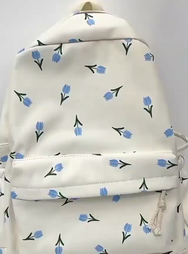 Freya Collection Store - Tas Ransel Wanita, motif bunga korean style backpack koren stylissh  Lucu Viral untuk Sekolah atau Keseharian