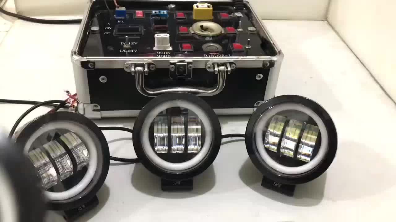 LAMPU TEMBAK SOROT LED DAYMAKER 3 MATA BULAT ANGEL EYES DIAMETER 3,5 Inch