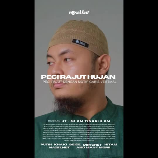 Rosal Peci Rajut Hujan Topi Sholat All Size Anak Dewasa Polos Motif Kopiah Muslim