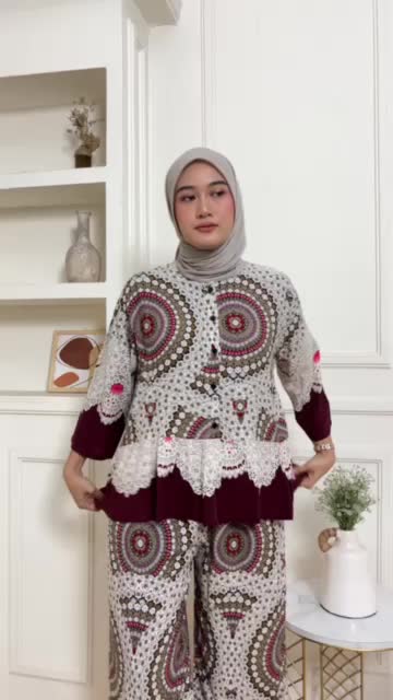 Fuji Set Rayon Rample Setelan Wanita Kekinian / 0ne Set Bahan Rayon Motif busui