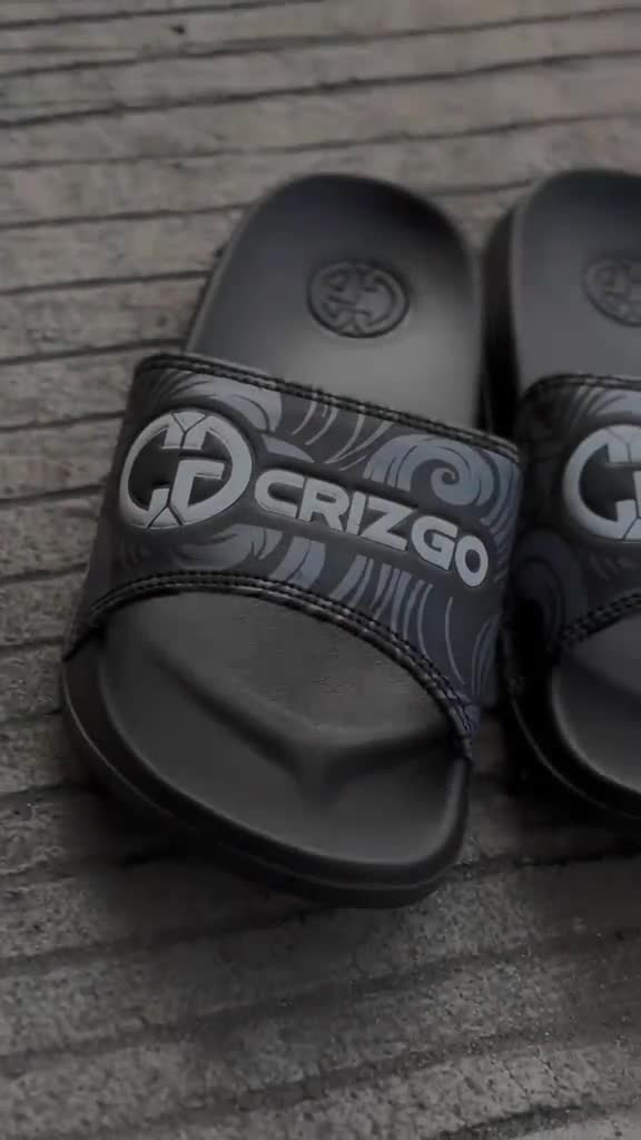 Sandal Slop Pria Wanita CRIZGO - Slip On Distro Trendy Corak Abu-abu, Sendal Selop Karet Premium Nyaman untuk Aktivitas Semua Musim, Bisa COD, Ukuran 39-43, Desain Simple & Adem, Bahan Karet Berkualitas Tinggi - Shoes