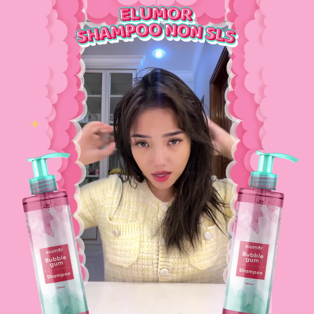 Elumor Shampoo Non SLS 200ml Bubblegum | Shampo Non SLS untuk Rambut Sehat & Wangi
