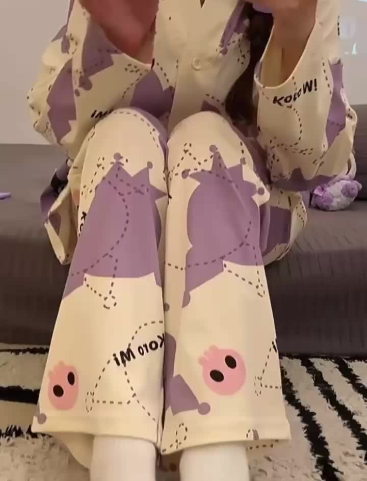 KINIE PIYAMA WANITA MODEL HANAMI BAJU TIDUR WANITA DEWASA SETELAN KEMEJA LENGAN PANJANG CELANA PANJANG MOTIF KARAKTER LUCU