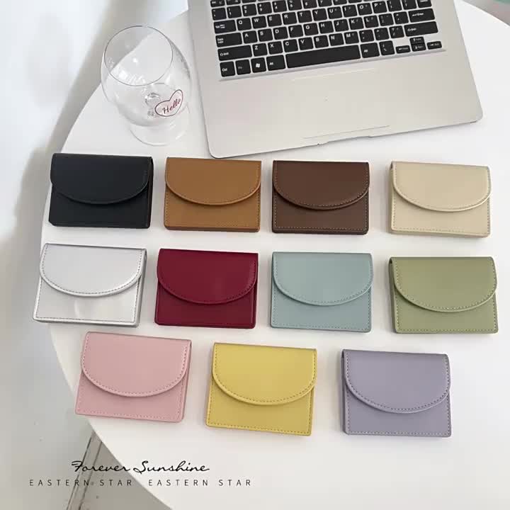 Dompet Wanita Mini Sederhana dan Lucu Tempat Kartu Multifungsi Dompet Koin Kapasitas Kecil dan Praktis