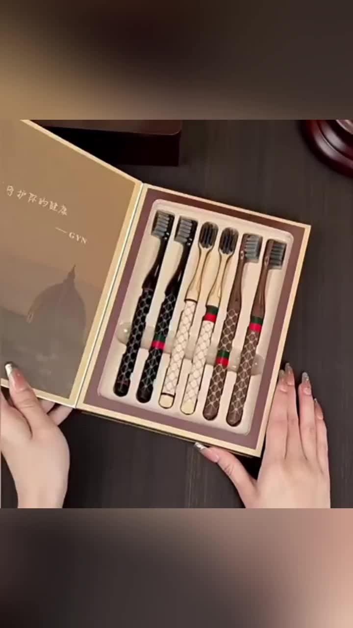 Sikat Gigi Set Box Isi 6pc Sikat Gigi Portable Mewah Bulu Lembut