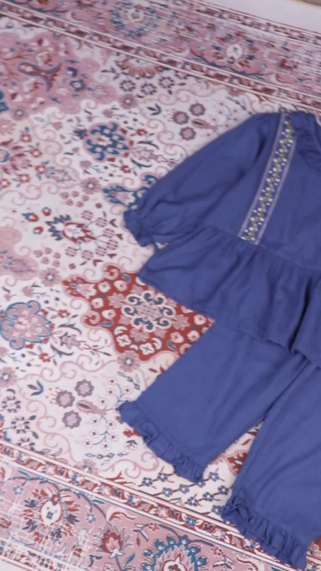 Mooi Setelan Anak Perempuan Raya Collection Asra Tunic Ruffle Set