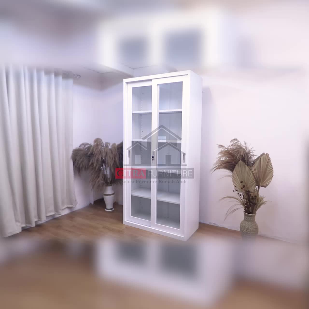 Lemari Arsip Besi 2 Pintu Sliding Kaca|Kantor File| Sleding Geser