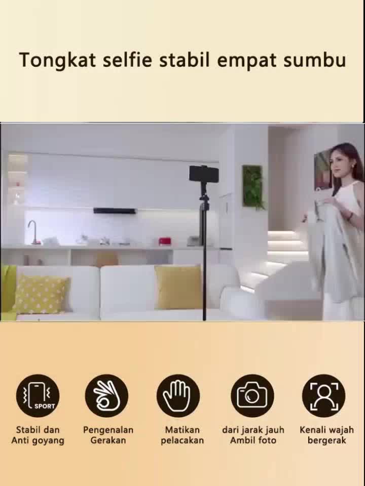 Trbest Ganda Auto Face Tracking Tongsis Tripod Selfie Stick 180CM Handphone Gimbal Stabilizer Tripod 360 °Pemotretan rotasi Stand 4-leg Tongsis dengan LED LAMPU control bluetooth 10 tombol
