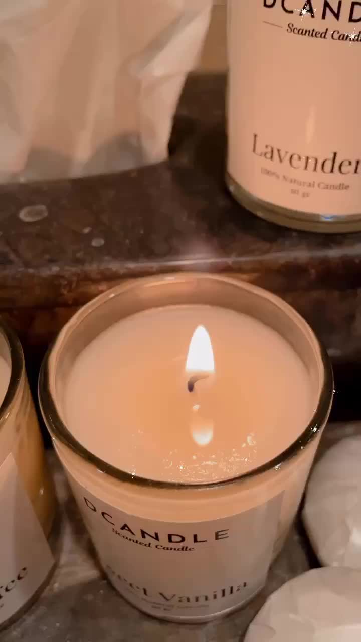 Premium Scented Candle 60 gr (Natural Palm Wax) By DCANDLE | Kamar Tidur Tanpa Asap Ulang tahun Pembantu Tidur Hadiah Lilin