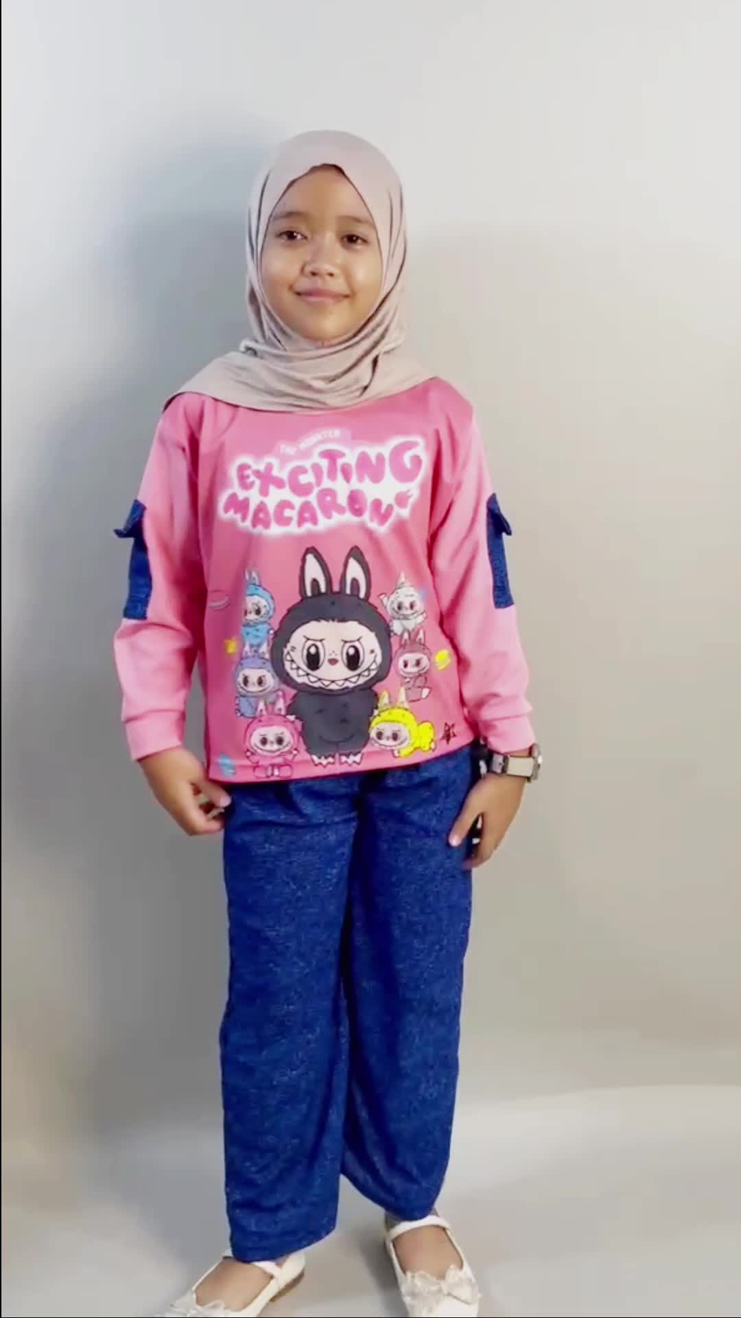 CF Kids Setelan Anak Perempuan FullPrint Motif Labubu