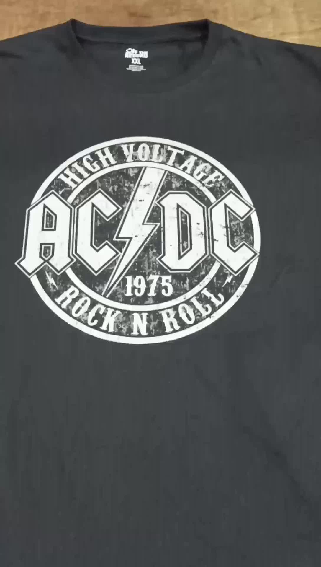 Kaos T Shirt band ACDC High Voltage cotton Sablon Distro Keren