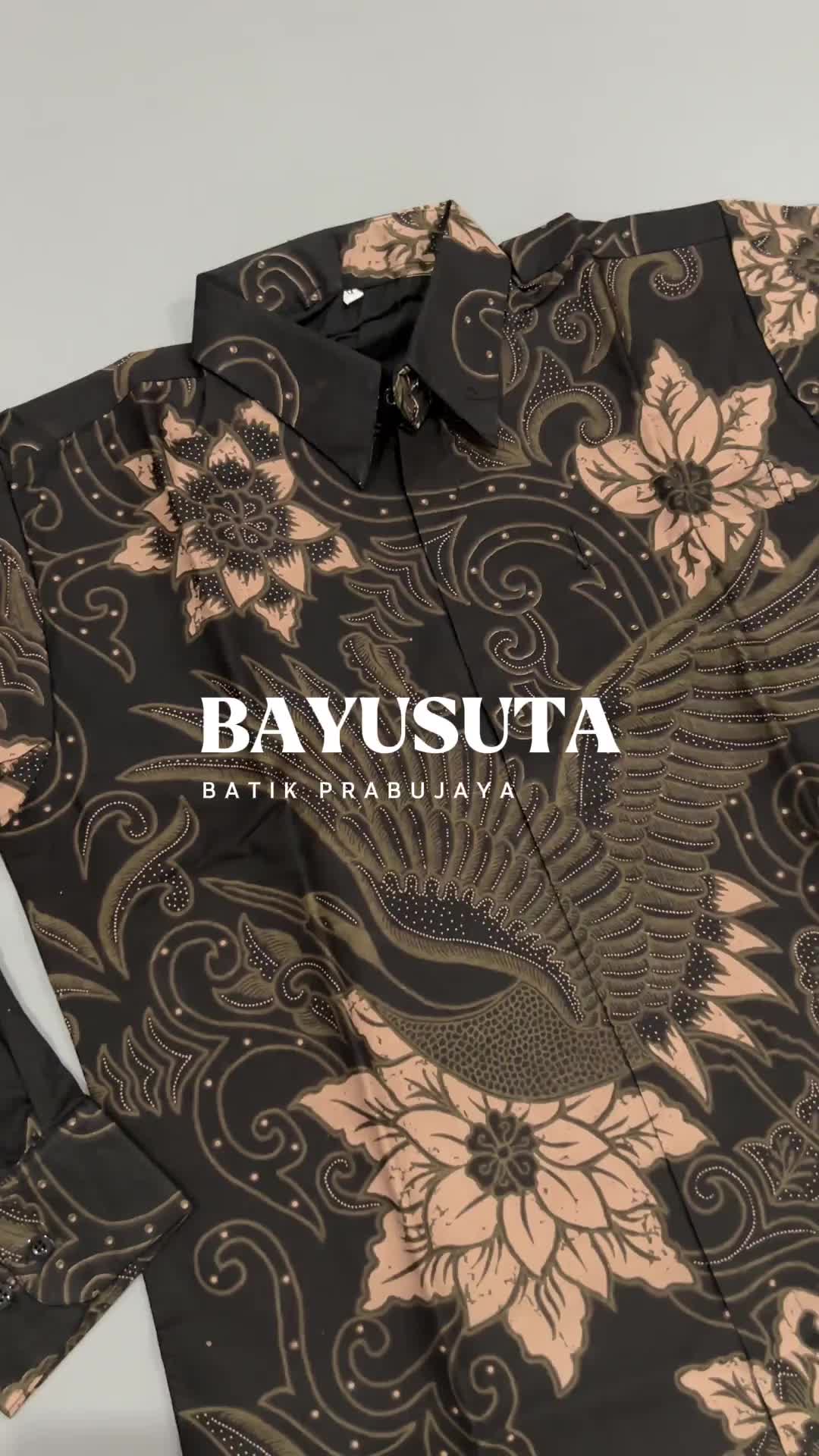BAYUSUTA Baju Batik Pria Modern Lengan Panjang Lapis Furing Bahan Kain Katun Lembut