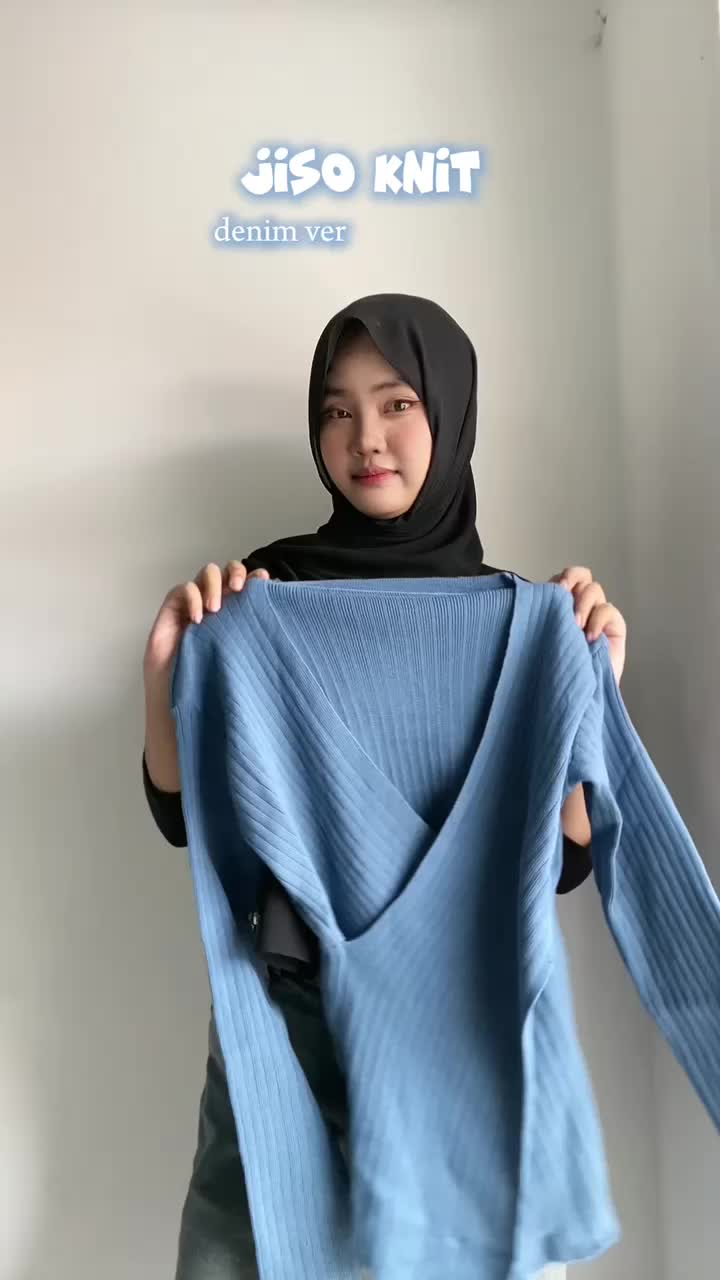 Jiso Knitwear Cardigan V-neck Korean Style Top Wrap Baju Atasan Rajut Cewek Dewasa Crop Lengan Panjang.