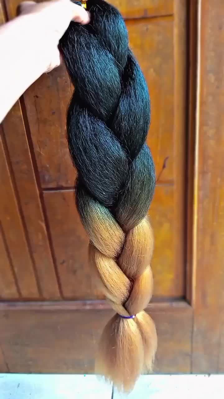 rambut sambung ikat tengah dua warna