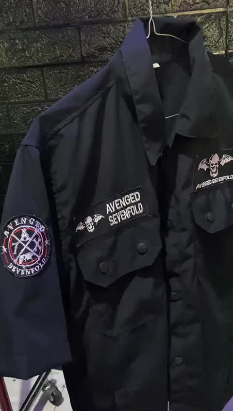 WORKSHIRT KEMEJA PRIA PATCH EMBLEM BORDIR A7X AVNGD SVNFLD Pria Distro Modest S Baju Keren Atasan