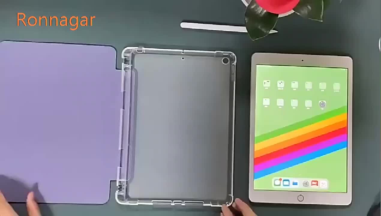 For Samsung Galaxy Tab S9 S9FE S10FE FE 10.9 11 Inch Tri-Folding Case Magnetic Transparan Standing Pelindung Tablet Guard Magnet Bookcover Pelindung Tablet Flipcover Cover Flipcase Hijau Ungu Biru Pink Hitam Lavender Shockproof Airbag Trifold Folding