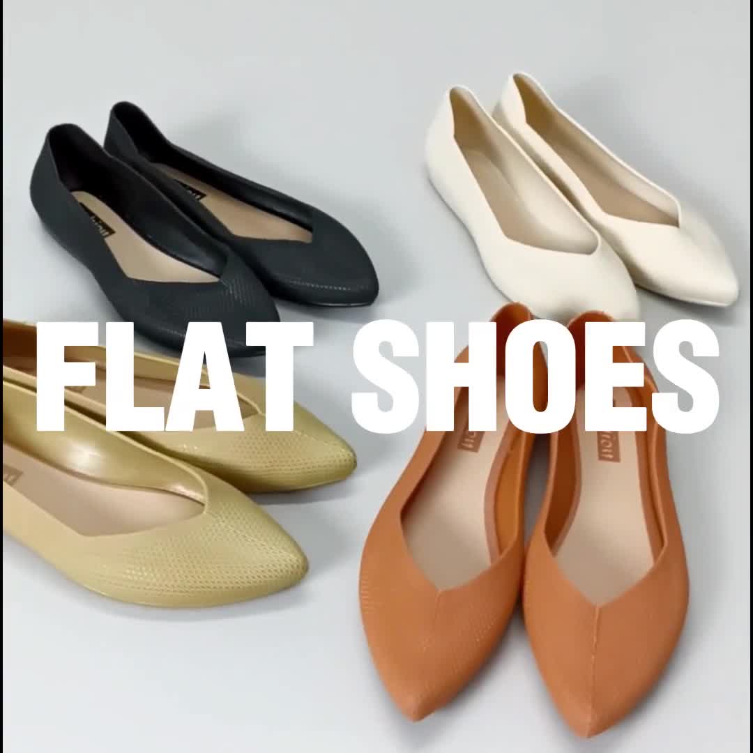 Sandal Sepatu Flat Slip On Wanita Cewek Jelly Polos Model Lancip Kekinian Formal Korea Fashion Style Import Kantoran SPT-74 CYS Shoes