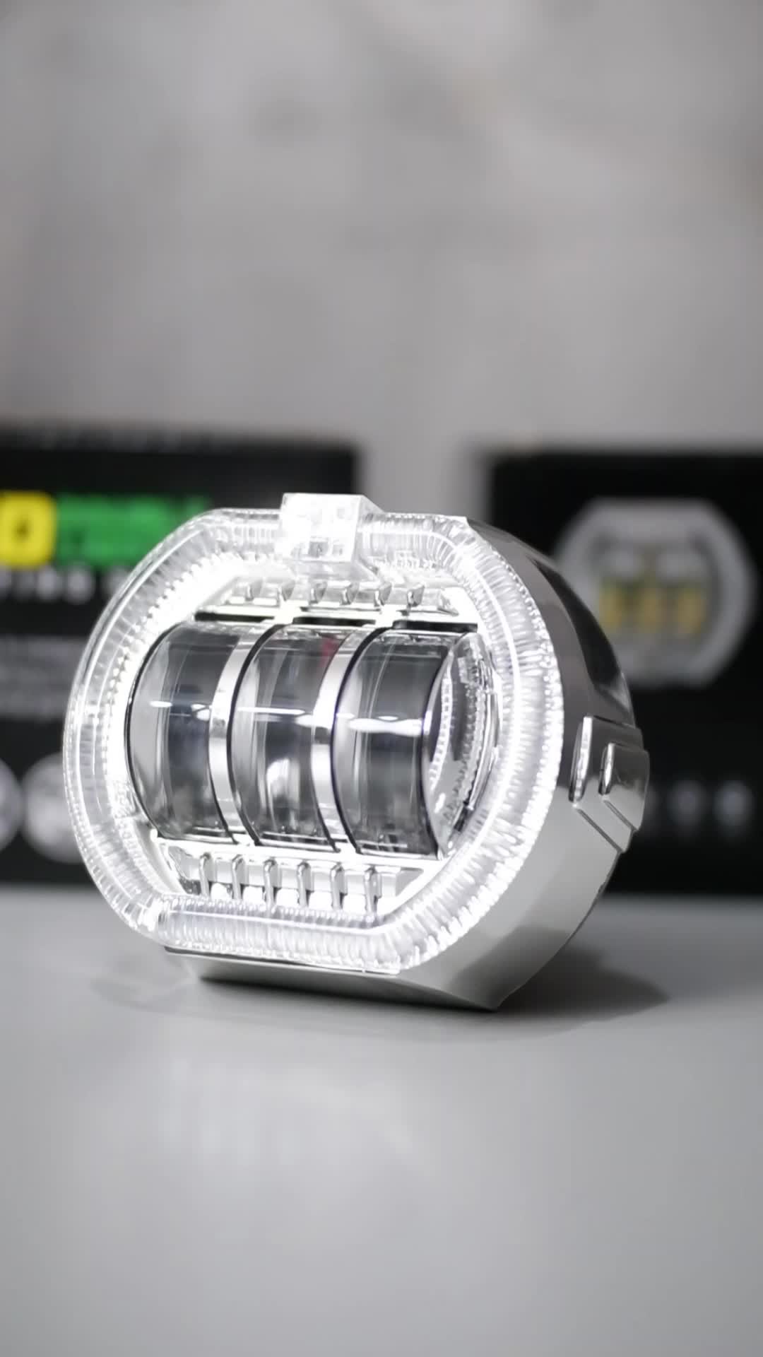 【MT STAR Campaigns】 MU05 Projie Biled Daymaker 3 Lensa   plus shroud dan devil jauh dekat d2 d3 Kabel Lampu Motorcycle Lampu Motorcycle Coklat