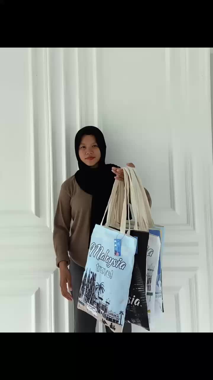TAS MALAYSIA TOTE BAG CANVAS OLEH OLEH LUAR NEGERI READY BERBAGAI MOTIF TKR 003