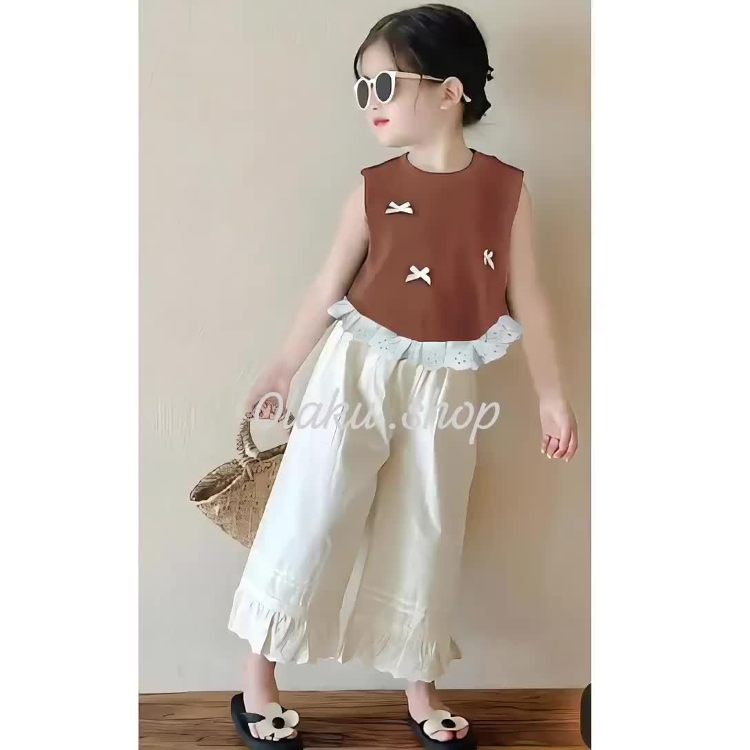 set ootd anak perempuan 1-5 tahun - setelan gemoy anak perempuan - one set baju anak fashion korean style terbaru - parsel Katun Bayi Cewek