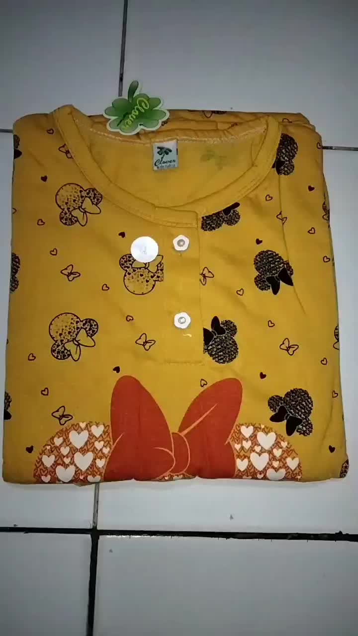 Baju Tidur 3/4 anak remaja usia 10-12 tahun\ bahan kaos