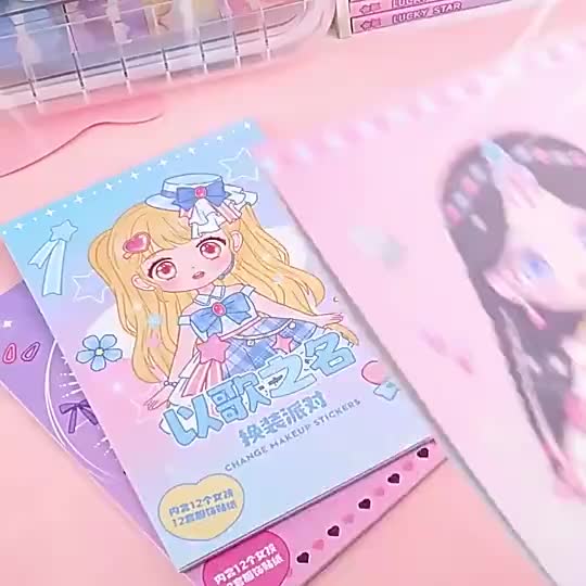 KOI STORE Diy stickers cartoon change make up princess sticker book dress up stickers