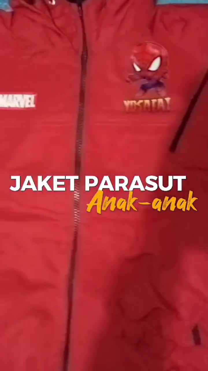 Jaket anak custom nama logo jaket anak usia 4-12 tahun windproof