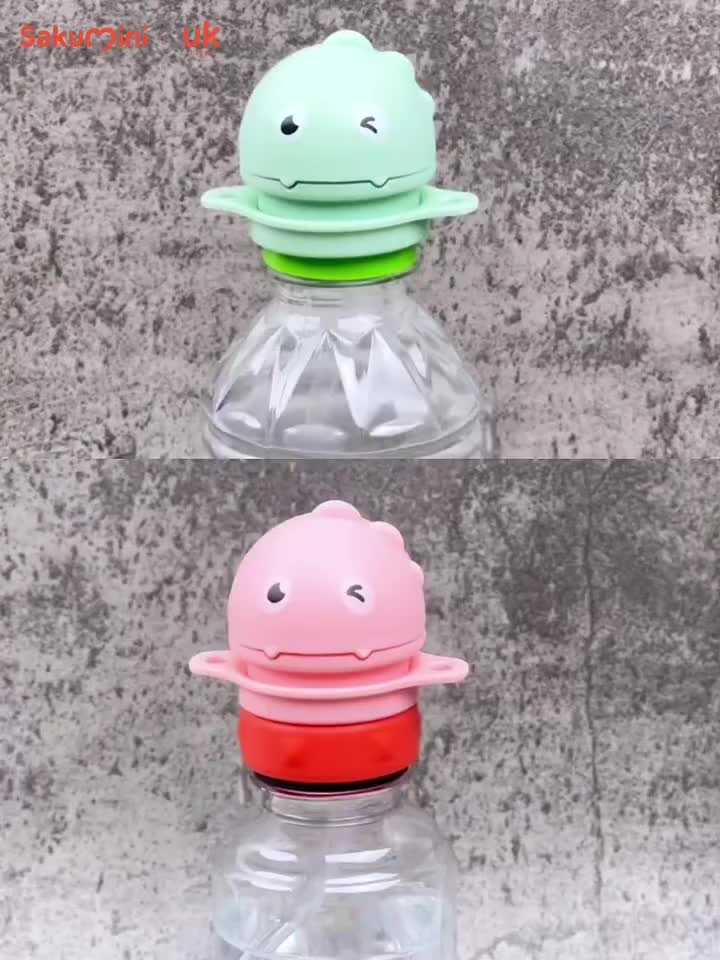 Sakumini 2in1 Travelling Portable Cover Straw Dino Tutup Botol Sedotan Anak Tumpah Bayi