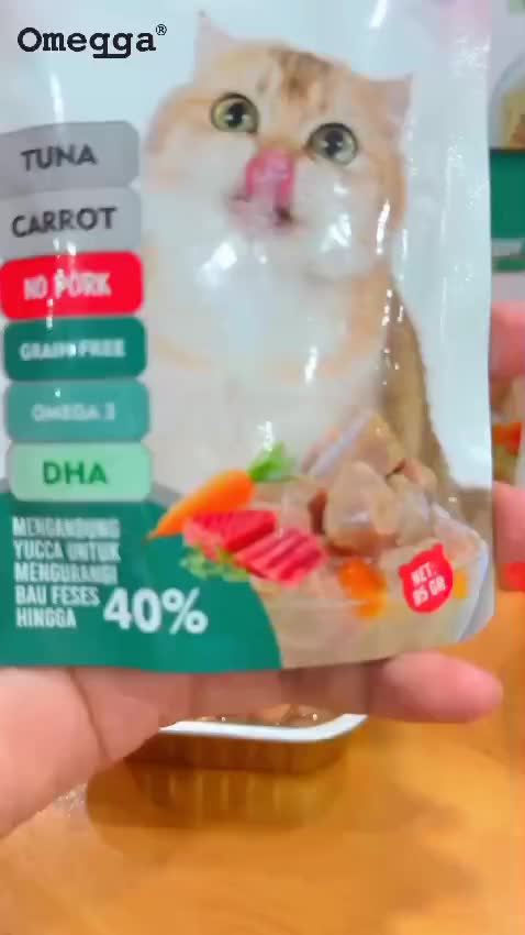 OMEGA Pouch Sewir - Chunk Wet Food Kucing Grain-Free DHA Omega 3 Makanan Basah