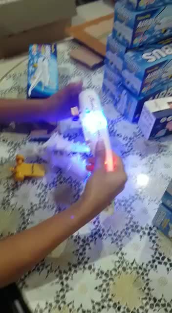 Mainan pesawat terbang bump and go Baterai Lampu