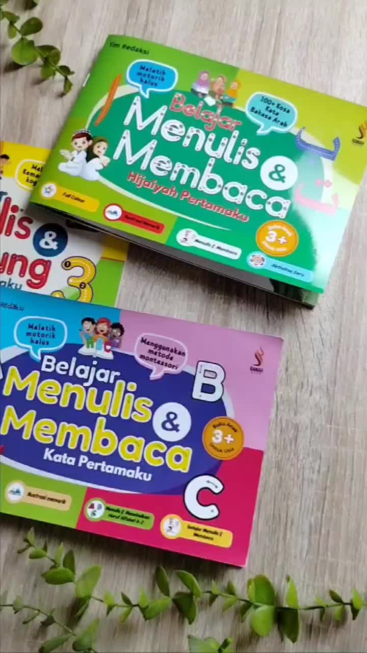Paket 3 Buku Anak Belajar Menulis, Membaca, dan Berhitung Angka, Kata, dan Hijaiyah Pertamaku