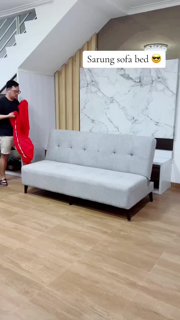 sarung sofa bed polos polyester