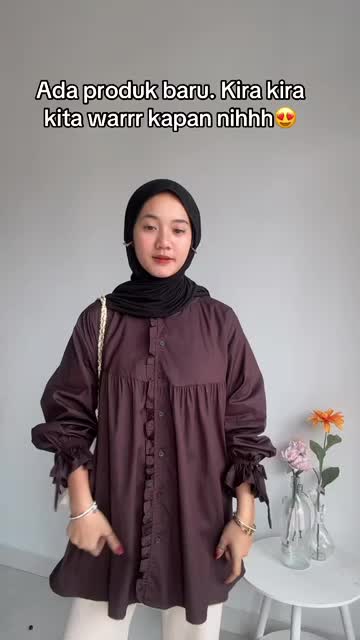 LAURA KATUN POPLIN BLOUSE Wanita Atasan Panjang Baju Cantik Nyaman Oversize Kancing Lembut