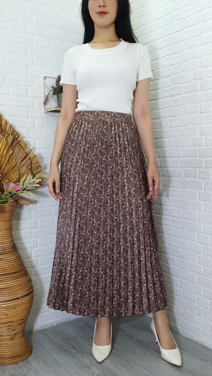 ROK WANITA PLISKET HYGET KOREAN PAYUNG PRINT MOTIF BUNGA IMPORT - 236HPrint - P418