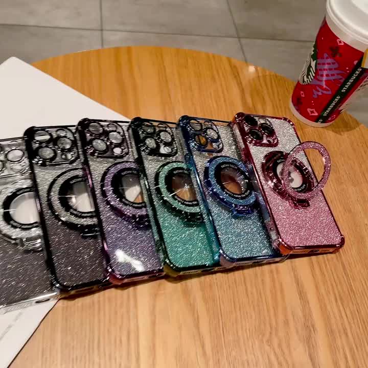 Casing Soft Case For Vivvo Y21 Y21a Y21t Y21s Y33s Y33t Y33a IQOO Z9 Z9x Glitter Ring Magnetic Holder Wireles