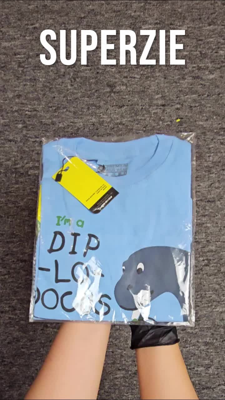 SUPERZIE Kaos anak laki laki usia 4-12 tahun Baju anak cowok Fashion Kids dino animals tyrex Laki-Laki Katun Perempuan