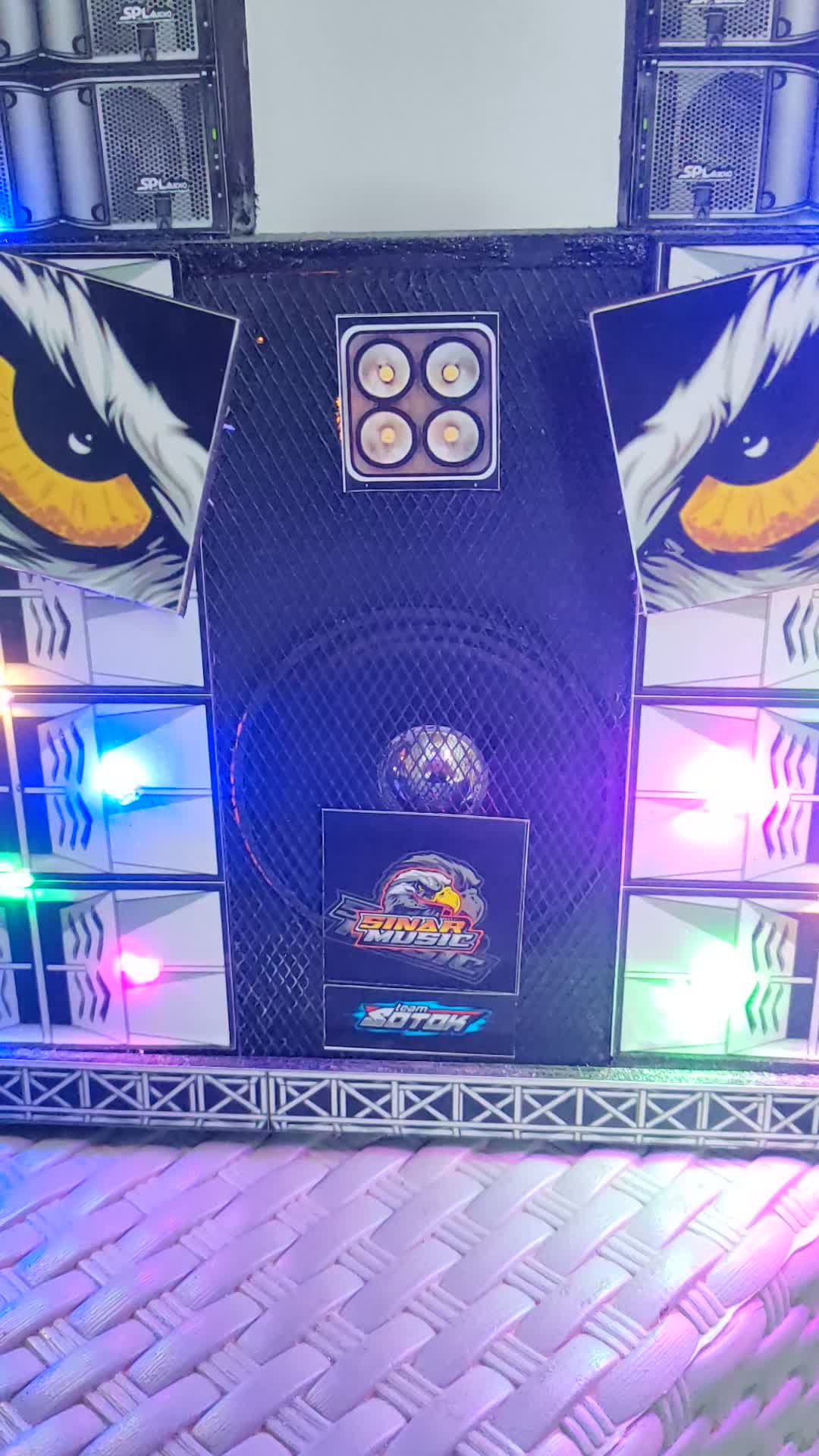Sound Miniatur SINAR MUSIC AUDIO MATA BLUETOOTH FULL LAMPU - BISA REQ LOGO