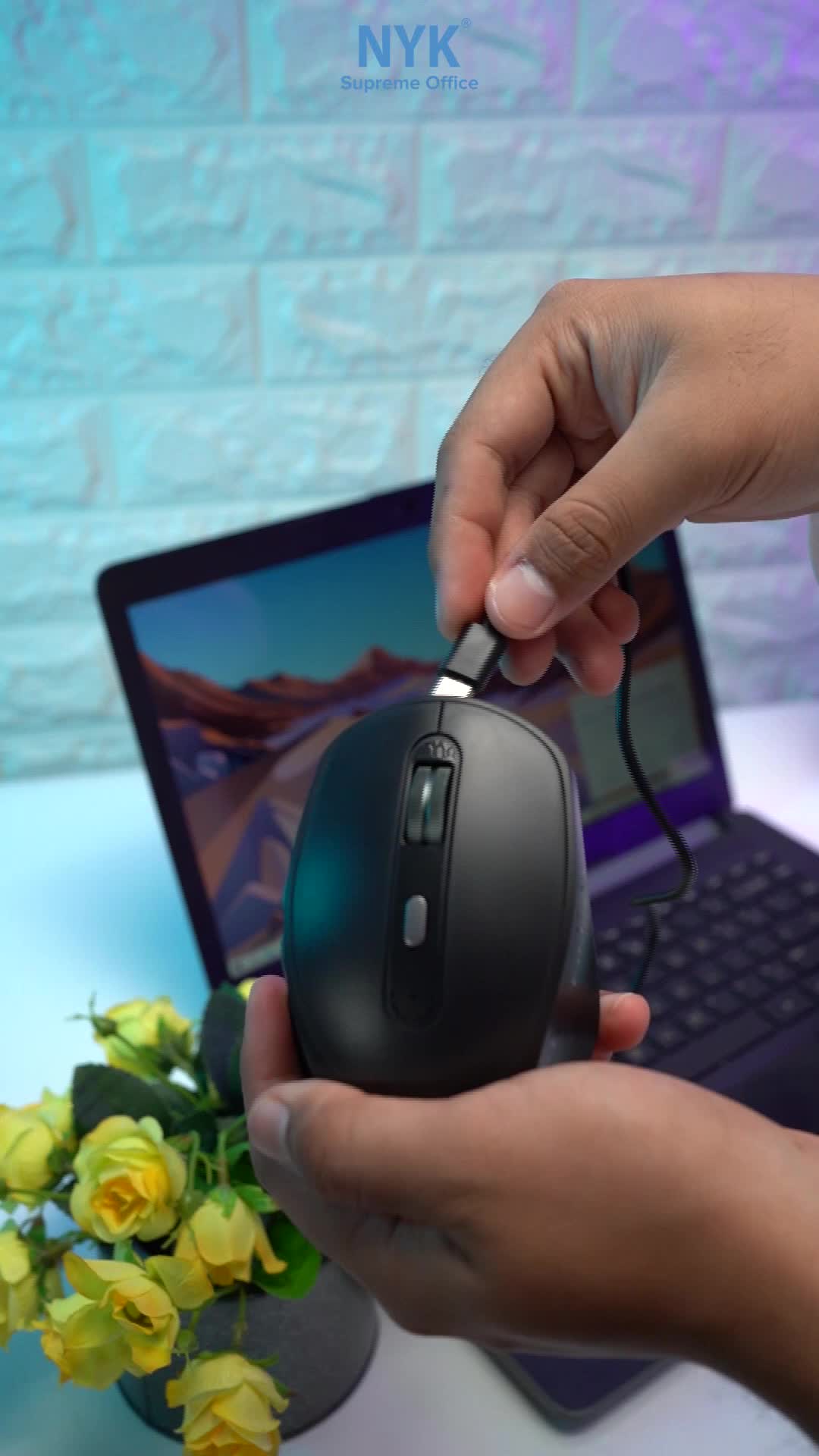 Mouse NYK C70 Silent Click Dual Mode Bluetooth Wireless Rechargeable