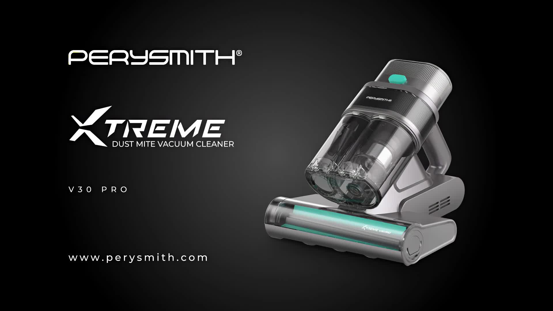 PerySmith V30 Pro Ultrasonic Double Dust Cup Anti Dust Mite UV Vacuum Cleaner Penyedot Debu Tungau Mite Removal Instrument