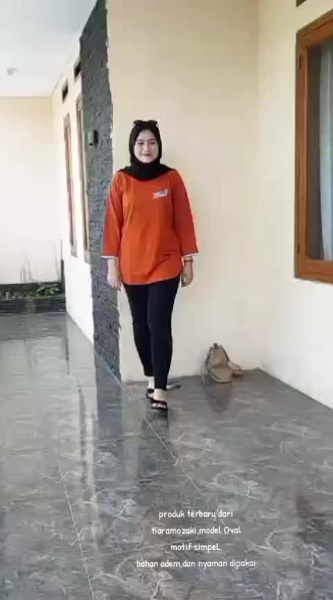 TERBARU Atasan Wanita Model Oval Lengan 7/8 Motif Daun Bahan Katun Kombad 20s