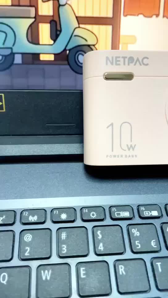 NETICOM  Powerbank 10000 mAh Fast Charging Murah Mini Macaron Cute Camera Design LED with Kabel Data & Charger (Type C/Micro USB/Lightning) Pengisi