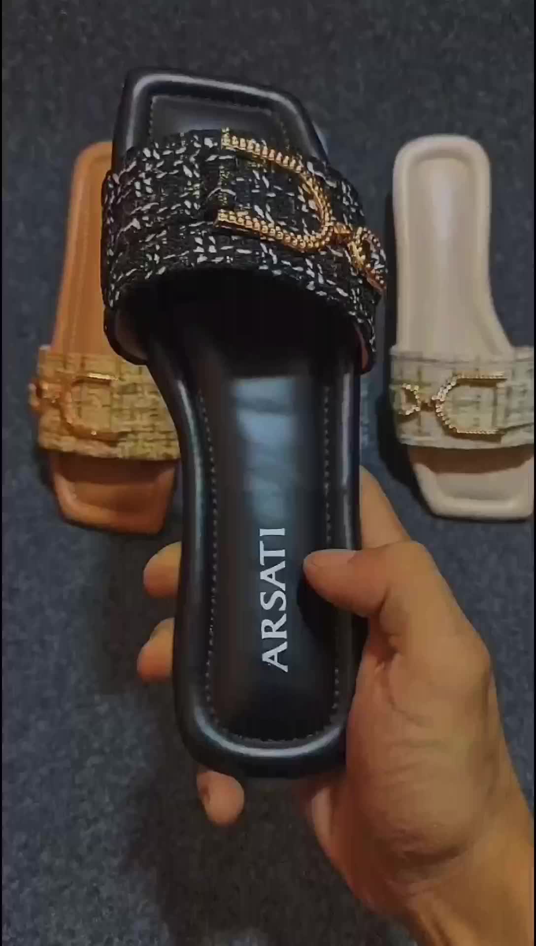 Sandal Teplek Wanita Flat Gesper Rajut Kekinian Terbaru 2024 Sendal Cewek Slop Series