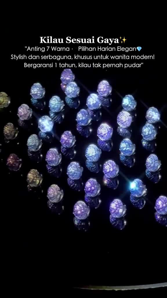 [ Beli 2 Produk Apapun Gratis1]anting hijab anting bulat  Zirkon Warna-warni Desain Gradasi Elegan dan Serbaguna Cocok sebagai Hadiah Ulang Tahun atau Dipakai saat Pesta Earrings BERSINAR.ID kualitas tinggi grade VVS1 5A garansi 1 tahun COD