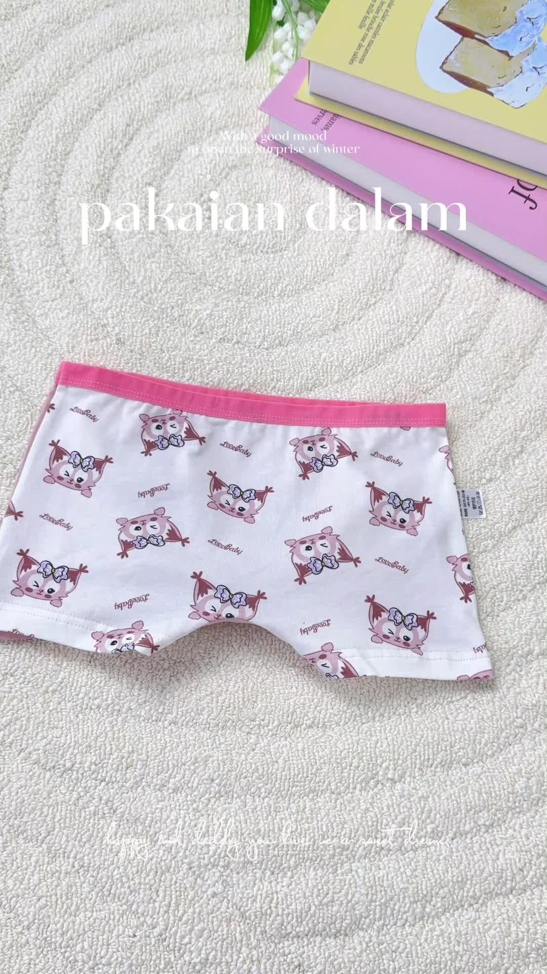 [PRINCESS ANAK] 3-13 Tahun 4 pcs Celana Boxer Anak Perempuan Bahan Katun Murni Celana Dalam Anak Perempuan Lucu CD